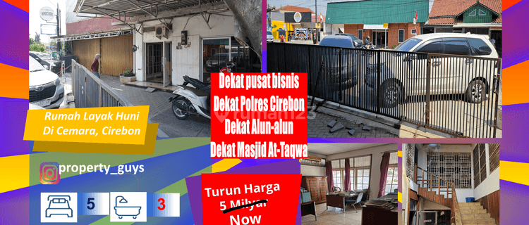 Turun Harga Jadi 4 Milyar. Rumah di Jalan Cemara, Cirebon 1