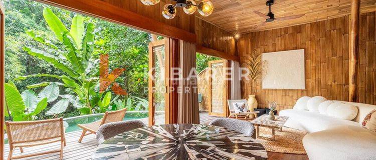 Beautiful Serene Two Bedroom Enclosed Living Modern Bamboo Villa With River View In Tabanan Yrr3372 1