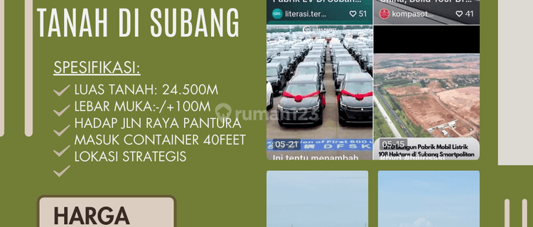  tanah sawah untuk industri pergudangan dan pabrik di pelabuhan patimban subang 1