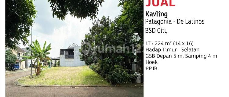 dijual kavling hoek de latinos cluster patagonia 1