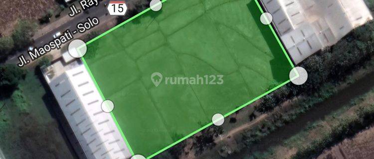 Tanah istimewa siap bangun, jalan Solo-Sragen, dekat pintu Tol,  status kering, zona kuning 1