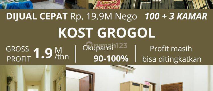 Kost di Jl. Dr. Susilo, Grogol Petamburan, Jakarta Barat, Jakarta, Jakarta Barat 1.725 m SHM 1