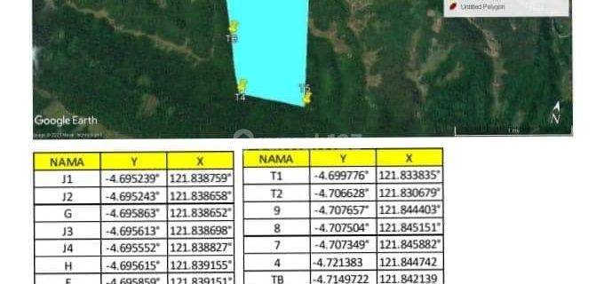 Tanah di Desa Rau Rau, Kec. Rarowatu Kab. Bombana, Sulawesi Tenggara, Bombana 350 ha 1