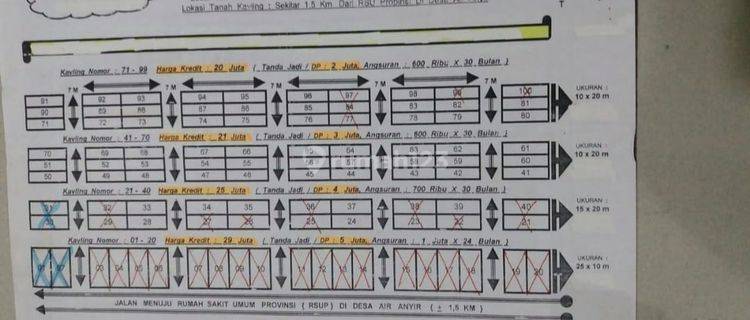 5486ef Tanah di Riding Panjang, Merawang, Bangka 250 m² 1