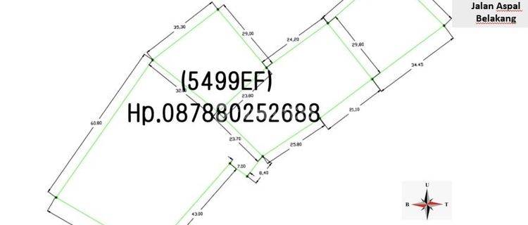 5499ef Tanah di Gabek, Pangkalpinang, Bangka 5.929 m² 1