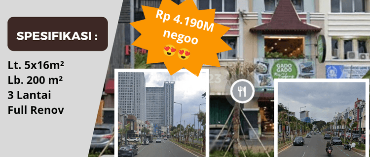 Jual Murah Ruko Diamond Summarecon Serpong Tangerang 1