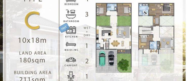 Rumah Riviera Puri Luas 180 M2, Semi Furnish 1