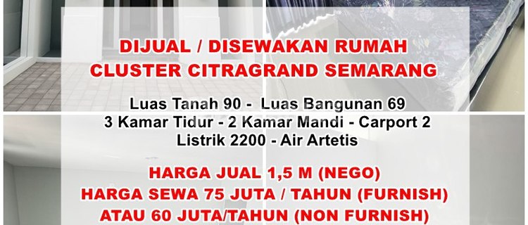 Rumah Siap Huni Cluster Citra Grand Sambiroto  1