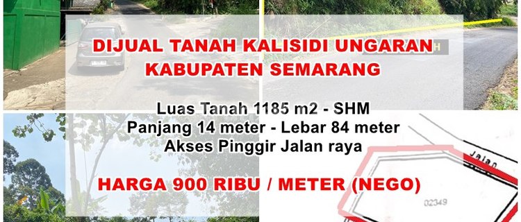 Tanah Murah Pinggir Jalan Utama Lokasi Kalisidi Ungaran Barat 1
