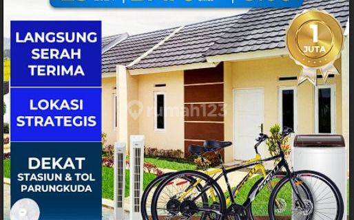 Rumah 166jt dekat stasiun dan pintu tol Parungkuda banjir promo 1