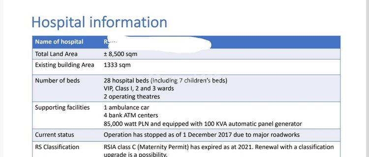 Dijual Rumah sakit 8500 m HGB Baru berserta alat alat lab rontgen  1