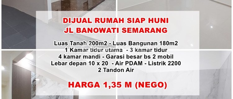 Rumah di Jual Cepat di Banowati Semaran 1