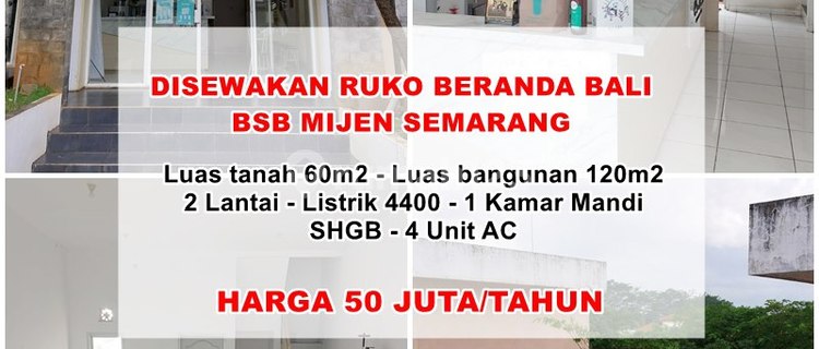 Disewakan Ruko 2 Lantai Murah di Bsb Beranda Bali 1