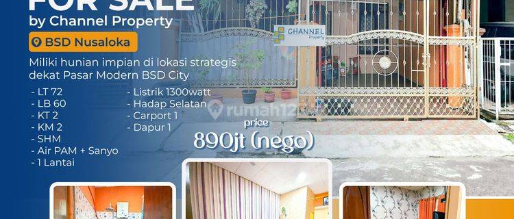 Dijual cepat Rumah Siap Huni Nusaloka Bsd City, Fs 1