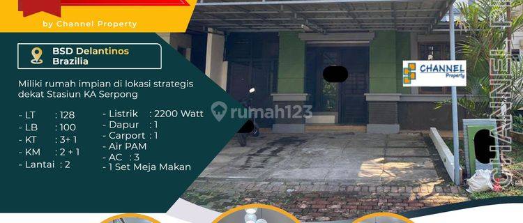 Disewakan rumah cluster siap huni Delatinos Bsd city, sy 1