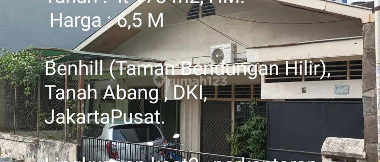 Tanah di Jl Taman Bendungan Hilir Jakarta Pusat 178 m² SHM 1