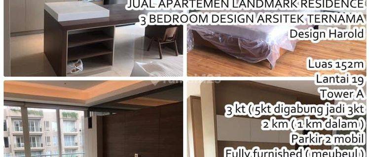 Apartemen 3 Bedrooms Furnished Tower A Lantai 19 Di Landmark Residence Bandung 1