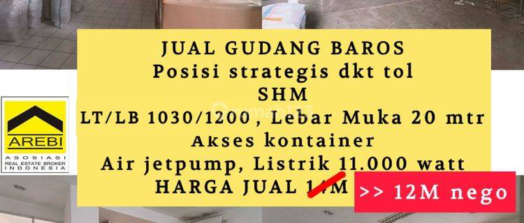 Gudang Strategis Akses Kontainer Di Baros Cimahi Bandung Gudang Di Baros Cimahi , Cimahi 880 M² Unfurnished Shm Gudang Di Baros Cimahi , Cimahi 880 M² Unfurnished SHM 1