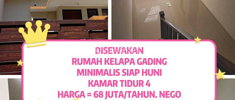 Disewakan Rumah Minimalis Kelapa Gading 6x17 KT 4 1