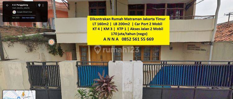 Dikontrakan Rumah Kamar Banyak Super Strategis Ramah Kantong Matraman Jakarta Timur  1