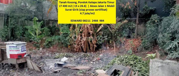 Tanah Super Murah Jakarta 4 jt an/m !! Strategis.. Pondok Kelapa Jakarta Timur 1