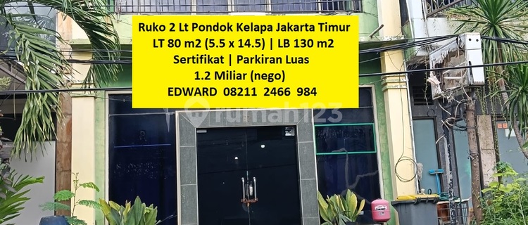 Cheap Shop House for Quick Sale!! Strategic & Bustling. Pondok Kelapa, East Jakarta 1