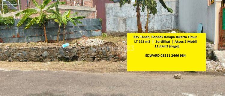 Kav Tanah Harga Terjangkau Lokasi Keren Strategis. Pondok Kelapa Jakarta Timur 1