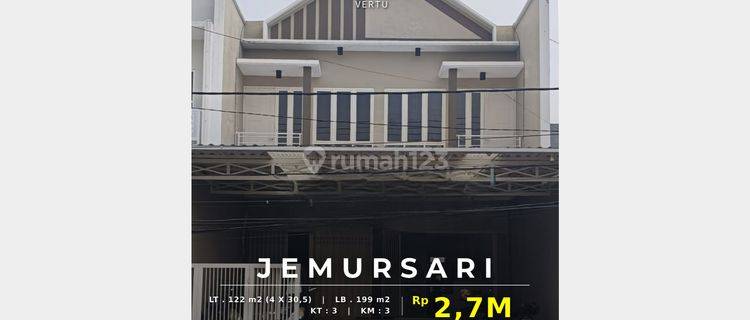 Ruko Gress 2LT di jalan Utama Komplek Jemursari, Surabaya 1