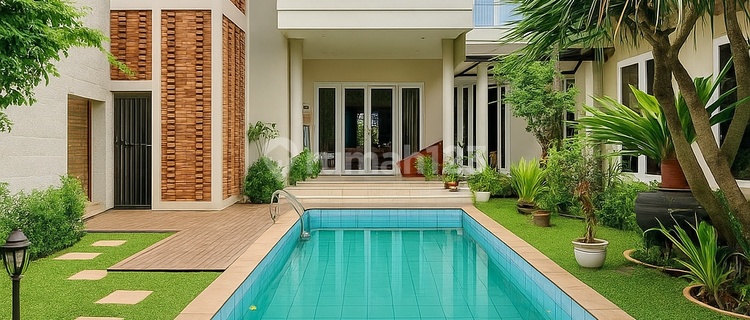Rumah 2 Lantai Halaman Luas Private Pool Siap Humi Dekat Tol Dan Mrt Cilandak 1