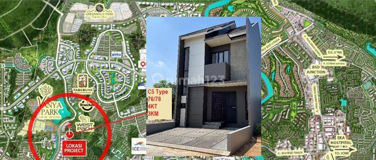 Jual Rumah di Tangerang Kawasan Bsd City Depan Vanya Park 1