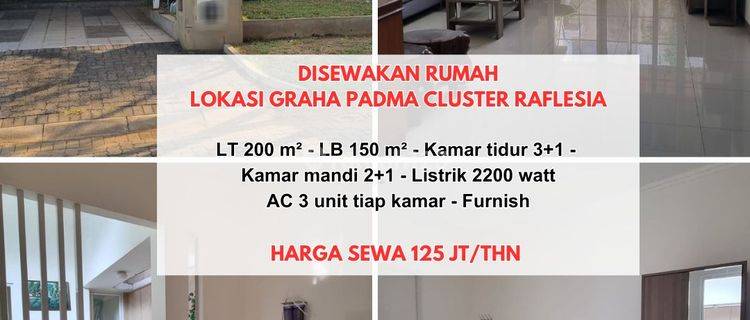 Disewakan Rumah Cluster Graha Padma Semarang 1