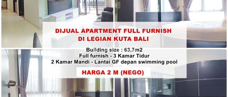 Dijual Apartmen di Grand Kuta Hotel Residence Legian Kuta Bali 1