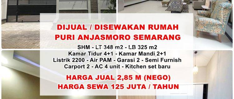 Disewakan Dan Dijual Rumah Full Furnish Puri Anjasmoro Semarang 1