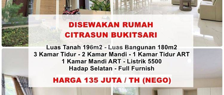 Disewakan Rumah Cluster Citrasun Bukitsari Semarang 1