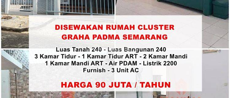 Disewakan Rumah Cluster Furnished Graha Padma Semarang 1