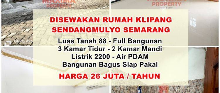 Disewakan Rumah Klipang Sendangmulyo Semarang  1