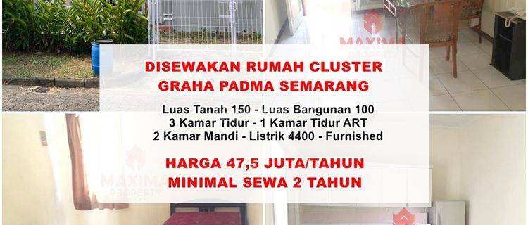 Disewakan Rumah Cluster Graha Padma Furnish Semarang Barat 1