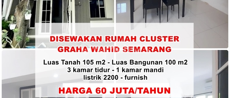 For Rent: Graha Wahid Cluster House Fully Furnished Semarang 1