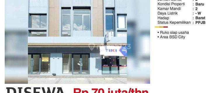 Di Sewa Ruko 2 Lantai Baru 92 Avenix Bsd Tangerang Siap Usaha 1