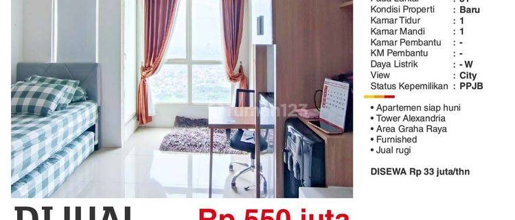Dijual Apartemen 1 BR Silk Town , Alexandria Tower Graha Raya Baru Siap Huni 1