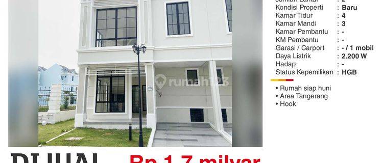 Dijual Rumah 2 Lantai Lavon 2 ,citrine Tangerang Siap Huni Bagus HGB 1