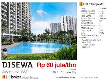 Di Sewa Apartemen 2 BR Sky House Bsd City Tangerang Bagus Siap Huni Furnished Full Dekataeo Mall , Universitas  1