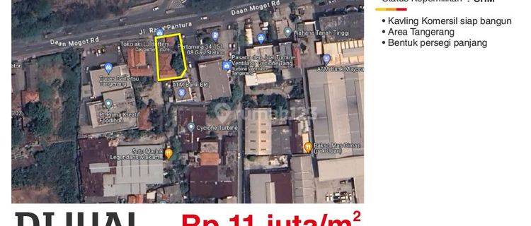 Dijual tanah 450 m 2 di jalan Utama Tanah Tinggi Tangerang bentuk persegi Panjang  Hadap Utara SHM 1