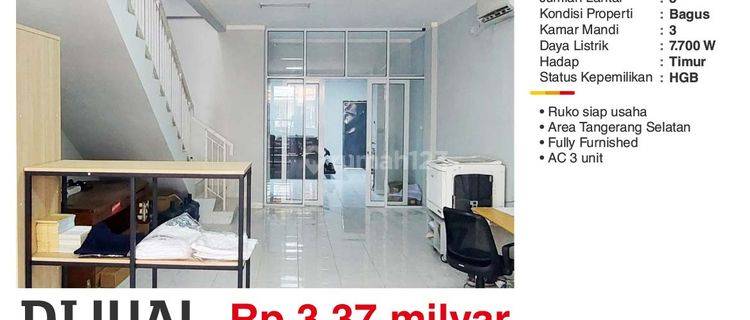 Dijual Ruko 3 Lantai  Orlin Serpong Jaya Tangerang Selatan Bagus Siap Usaha Fuuly Furnished  1