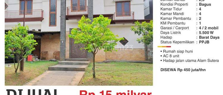 Hot Hot Sale Rumah Alam Sutera Cluster Telaga Biru 1