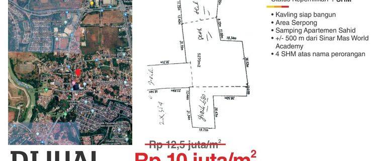Hot Hot Hot Sale Turun Harga Gress Dijual Cepat Kavling Komersial Tepi Jalan di Jl Raya Serpong Cilenggang. Bsd 1