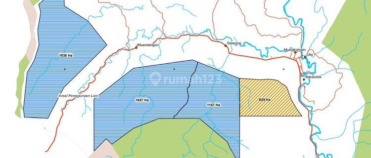 Dijual Tanah di Muara Langon Sebelah Jalan Provinsi  1