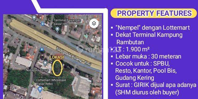 Tanah cocok untuk SPBU, Resto, Pool Bus, Kantor Jl. TB Simatupang 1