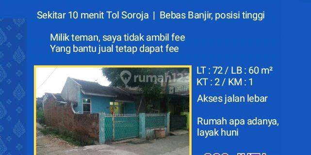 Rumah Hook Cingcin Permata Indah. Bebas  banjir posisinya tinggi 1