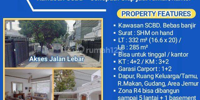 Rumah 2 lt Kawasan SCBD - Senopati, Jalan Tulodong, Bebas banjir 1